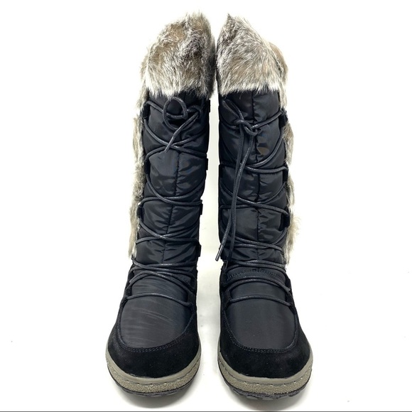 Wanderlust Helina2 black waterproof fur lined tall winter boots WIDE CALF - Picture 3 of 7